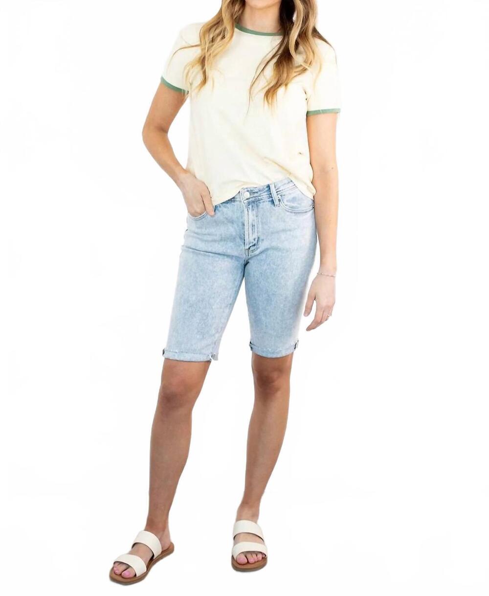 NEW TEA N ROSE bowie bermuda shorts in light denim